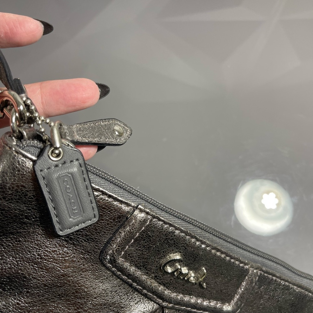 Coach Metallic Silver Wristlet - Picture 5 of 9